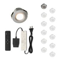 Set LED-inbouwspot met afstandsbediening Valdeno zilver 3W dimbaar 1-12 stuks