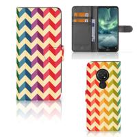 Nokia 7.2 | Nokia 6.2 | Telefoon Hoesje | Zigzag Multi Color | Portemonnee hoesje
