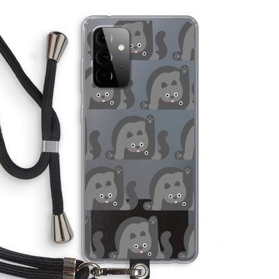 Cats: Samsung Galaxy A72 5G Transparant Hoesje met koord