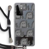 Cats: Samsung Galaxy A72 5G Transparant Hoesje met koord