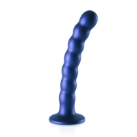 Ouch! by Shots Beaded Silicone G-Spot Dildo - 6.5'' / 16,5 cm - Metallic Blue