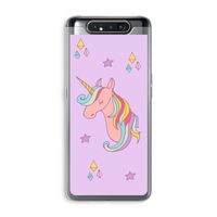 Roze eenhoorn: Samsung Galaxy A80 Transparant Hoesje