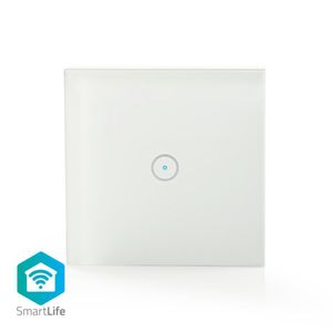 Nedis SmartLife Wandschakelaar | Wi-Fi | Enkel | 1000 W | Glas | Wit | 1 stuks - WIFIWS10WT WIFIWS10WT