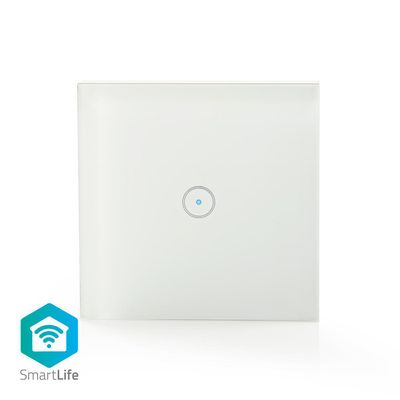 Nedis SmartLife Wandschakelaar | Wi-Fi | Enkel | 1000 W | Glas | Wit | 1 stuks - WIFIWS10WT WIFIWS10WT