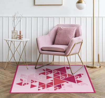 Vinyl tapijt moderne driehoeken roze Vinyl tapijt moderne driehoeken roze