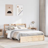Bedframe met hoofdbord massief grenenhout 140x190 cm