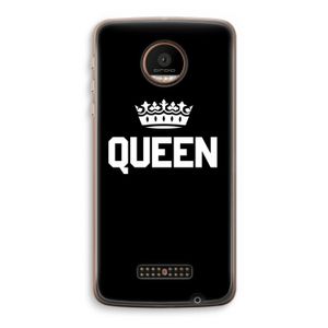 Queen zwart: Motorola Moto Z Force Transparant Hoesje