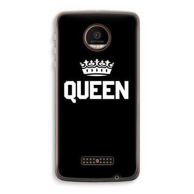 Queen zwart: Motorola Moto Z Force Transparant Hoesje
