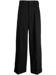 Undercover pantalon droit plissé en laine - Noir