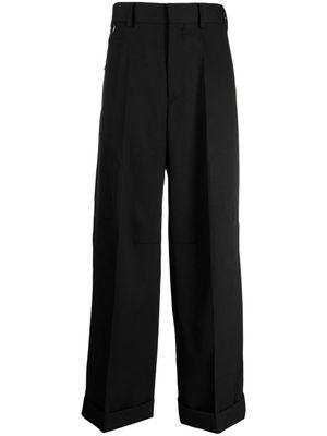 Undercover pantalon droit plissé en laine - Noir
