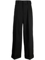 Undercover pantalon droit plissé en laine - Noir