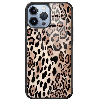 iPhone 13 Pro Max glazen hardcase - Golden wildcat