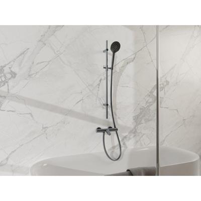 Fortifura Calvi Badkraan - met glijstangset - ronde handdouche gladde doucheslang - geborsteld gunmetal PVD SW767491/SW799451/SW721165/SW720225