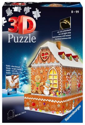 Ravensburger puzzel 216 stukjes 3D gingerbread house - night edition