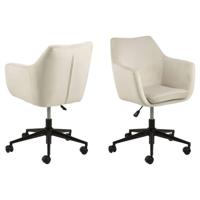 Leen Bakker - Bureaustoel Uppsala - Zandkleur (1 Stuk) - Metaal/Velvet - Beige - 58x58x91 Cm