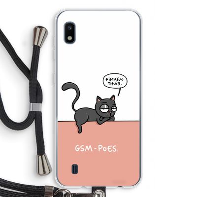 GSM poes: Samsung Galaxy A10 Transparant Hoesje met koord