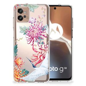 Motorola Moto G32 TPU Hoesje Bird Flowers
