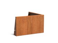 Keerwand cortenstaal buitenhoek 100x100x60cm.
