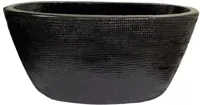 HS Tokio bloempot ovaal 29x15x14cm zwart geglazuurd