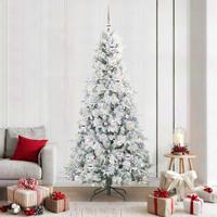 VidaXL Kunstmatige inklapbare kerstboom wit 210 cm pe en pvc