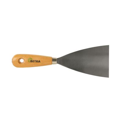Plamuurmes - werkbreedte 80 mm - conisch geslepen staal - houten greep