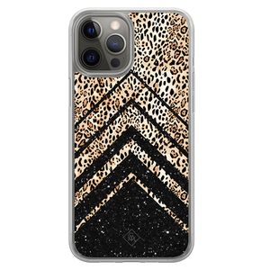 iPhone 12 (Pro) hybride hoesje - Chevron luipaard