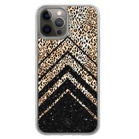 iPhone 12 (Pro) hybride hoesje - Chevron luipaard
