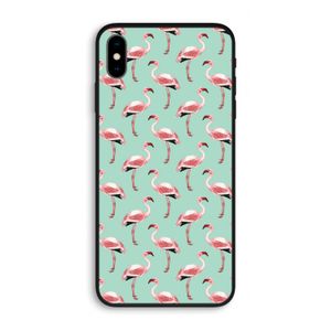 Flamingoprint groen: iPhone XS Max Biologisch afbreekbaar hoesje