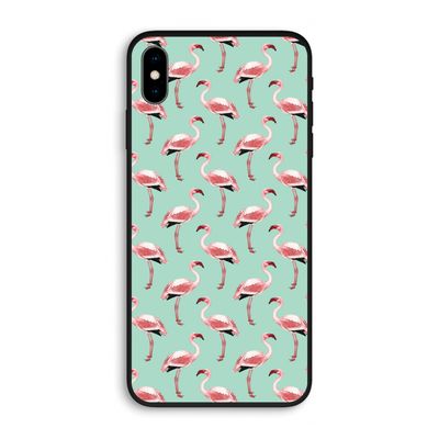 Flamingoprint groen: iPhone XS Max Biologisch afbreekbaar hoesje
