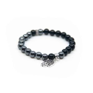 Edelsteen Armband Hematiet met Hamsa Hand