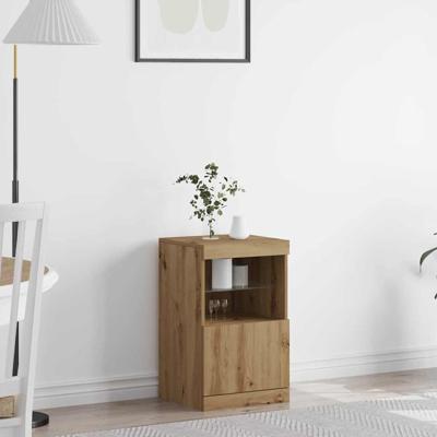 Dressoir artisanaal eikenkleurig 41 x 37 x 67 cm Bewerkt hout
