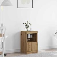 Dressoir artisanaal eikenkleurig 41 x 37 x 67 cm Bewerkt hout