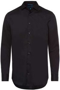 Pierre Cardin Tailored Fit Overhemd zwart, Effen
