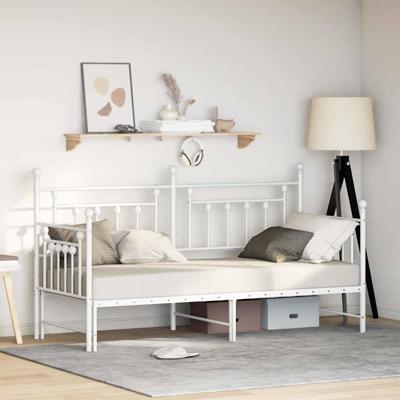 Bedframe voor een daybed met hoofdeinde Wit 75 x 190 cm Staal
