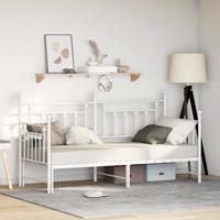 Bedframe voor een daybed met hoofdeinde Wit 75 x 190 cm Staal
