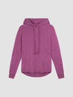 Cashmere hoodie met trekkoord met gedraaid detail Cashmere hoodie met trekkoord met gedraaid detail