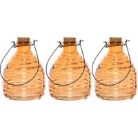 3x Wespenvangers/wespenvallen oranje 17 cm van glas