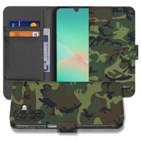 Samsung Galaxy A17 Boekhoesje Camouflage Army Dark Met Pasjes