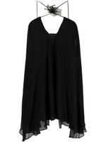 Nensi Dojaka robe courte asymétrique à lacets - Noir