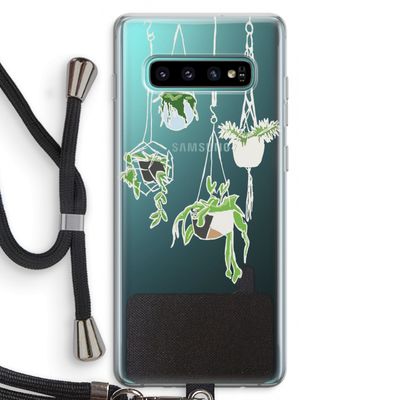 Hang In There: Samsung Galaxy S10 Plus Transparant Hoesje met koord