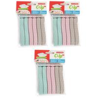 Plasticforte keuken voedsel afsluitclips - vershoudclips - 11 cm - 18x stuks pastel - kunststof