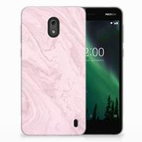 Nokia 2 | TPU | Siliconen hoesje | Marble Pink - Origineel Cadeau Vriendin