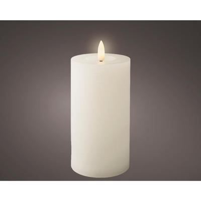 LED Kaars wax wit Ø7xH15cm