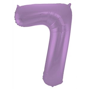 Folieballon Paars Metallic Mat Cijfer 7 - 86 cm
