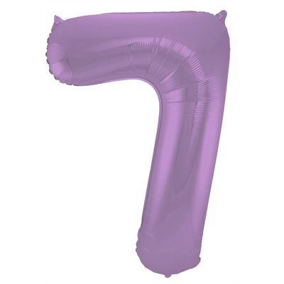 Folieballon Paars Metallic Mat Cijfer 7 - 86 cm