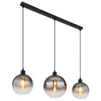 Globo Zwarte hanglampNewcastle bol smoke glas 3-lichts - 58227-3HB