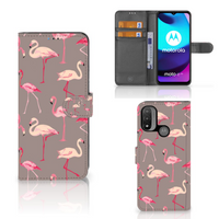 Motorola Moto E20 | E30 | E40 Telefoonhoesje met Pasjes Flamingo - thumbnail