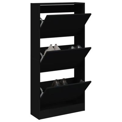 VidaXL Schoenenkast 60x21x125,5 cm bewerkt hout zwart