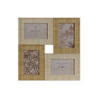 Fotolijsten Home ESPRIT Beige Natuurlijk Kristal polyestyreen Scandinavisch 36 X 2 X 36 cm