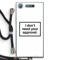 Don't need approval: Sony Xperia XZ1 Transparant Hoesje met koord